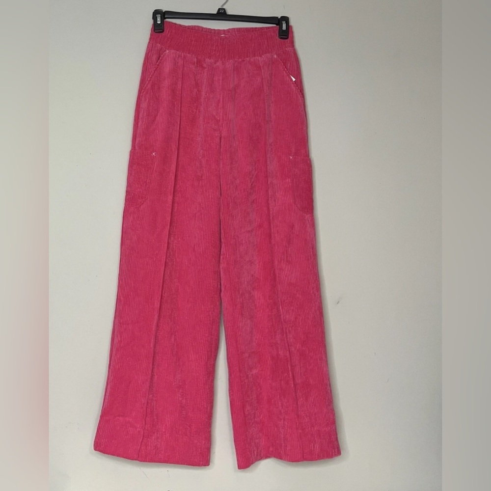 Ultra Flirt Women's Corduroy Wide Leg Pant With Pockets Plus Size Pink 3X